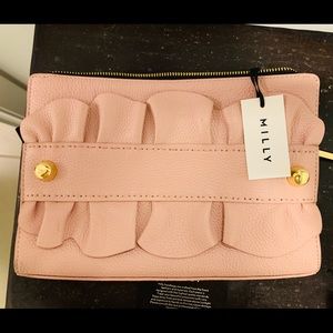 NWT MILLY Astor Zip Clutch In Blush